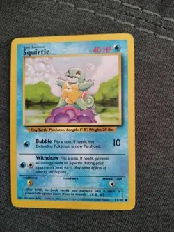 Squirtle 63/102 Common Base Set Unlimited Pokemon Lightly Played - Image 2