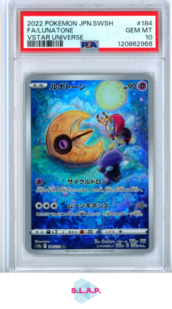 FA/LUNATONE VSTR UNIVERSE POKEMON JAP SWSH VSTR UNIVERSE 2022 184 PSA 10 - Image 1