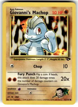 Pokemon - Giovanni's Machop - 72/132 - 2000 Gym Challenge [Vintage] - Image 1