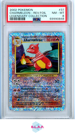 CHARMELEON-REV.FOIL LEGENDARY COLL POKEMON LEGENDARY COLL 2002 37 PSA 8 - Image 1