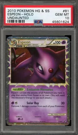 Pokemon Espeon Prime Undaunted Holo Ultra Rare #81 PSA 10 Gem Mint - Image 1
