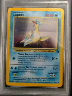 Graded PSA 7 1999 Pokemon Fossil - Lapras - HOLO #10 - Image 4