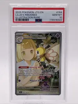 2025 POKEMON JTG EN-JOURNEY TOGETHER ILLUSTRATION RARE LILLIE'S RIBOMBEE PSA 10 - Image 1