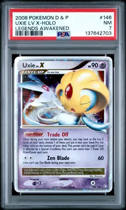 2008 POKEMON DIAMOND & PEARL LEGENDS AWAKENED #146 UXIE LV.X-HOLO PSA 7 - Image 1