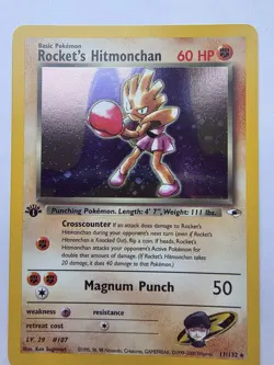 Pokemon TCG Rocket's Hitmonchan Gym Heroes 11/132 Holo 1st Edition Holo Rare - Image 2
