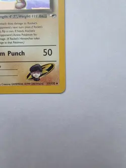 Pokemon TCG Rocket's Hitmonchan Gym Heroes 11/132 Holo 1st Edition Holo Rare - Image 3