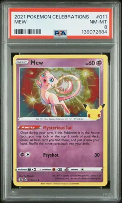2021 POKEMON CELEBRATIONS #011 MEW PSA 8 - Image 1