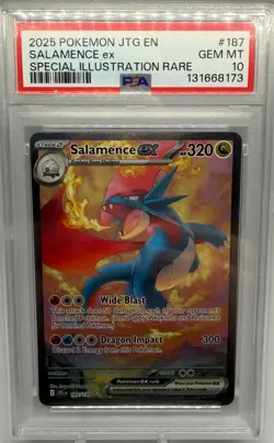 2025 POKEMON JTG PT-JOURNEY TOGETHER #187 SALAMENCE EX PSA 10 - Image 1