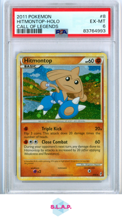 HITMONTOP-HOLO CALL OF LEGENDS POKEMON CALL OF LEGENDS 2011 8 PSA 6 - Image 1