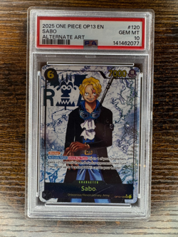 2025 One Piece Sabo Carrying On His Will Alternate Art OP13-120 English PSA 10 - Image 1