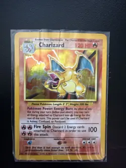 Pokemon Base Set Charizard Trading Card Near Mint Condition Shadow 1999 - Image 1