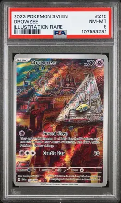 2023 POKEMON SVI EN-SCARLET & VIOLET ILLUSTRATION RARE #210 DROWZEE PSA 8 - Image 1