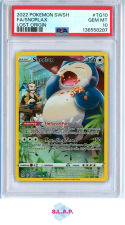 FA/SNORLAX LOST ORIGIN POKEMON SWORD & SHIELD LOST ORIGIN 2022 TG10 PSA 10 - Image 1