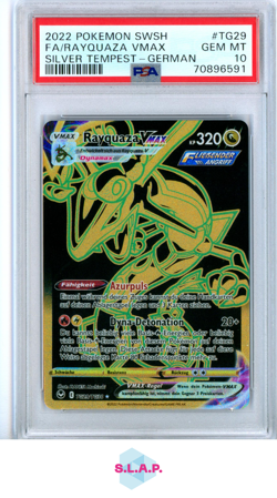 FA/RAYQUAZA VMAX SILVER TEMPEST-GER POKEMON SWSH SILVER TEMPEST 2022 TG29 PSA 10 - Image 1