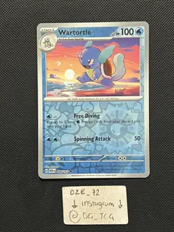 Pokemon ENGLISH - 151 - Wartortle - 008/165 - Reverse Holo - M/NM - Image 1