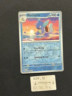 Pokemon ENGLISH - 151 - Wartortle - 008/165 - Reverse Holo - M/NM - Image 3