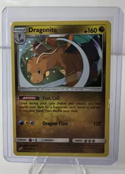 ​2019 Pokemon Sun & Moon Team Up Dragonite 119/181 Holo Rare NM - Image 1