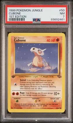PSA 7 Cubone [1st Edition] #50 Pokemon Jungle - Image 1