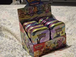 Prismatic Evolutions Empty Mini Tin Complete Set Of 8 - Display, Coins & Picture - Image 1