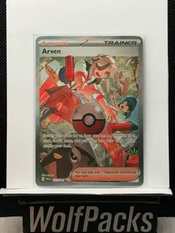 Pokemon TCG Paldean Fates - Trainer Arven 235/091 Special Illustration Rare Holo - Image 1