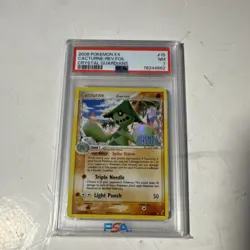 Pokemon Cacturne Rare Reverse Holo 15/100 Crystal Guardians PSA 7 2006 English - Image 1