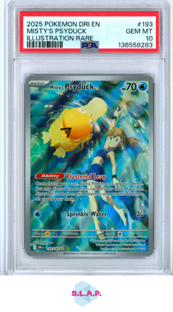MISTY'S PSYDUCK ILLUSTRATION RARE POKEMON DRI EN-DESTINED RIVALS 2025 193 PSA 10 - Image 1