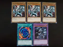 YUGIOH SET BLUE EYES WHITE ULTIMATE DRAGON POLYMERIZATION AUTHENTIC NM - Image 1