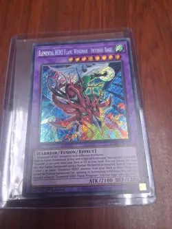 Yugioh Elemental HERO Flame Wingman - Infernal Rage BLMR-EN012 Secret 1st Ed LP - Image 1