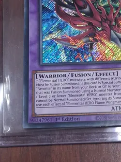 Yugioh Elemental HERO Flame Wingman - Infernal Rage BLMR-EN012 Secret 1st Ed LP - Image 3