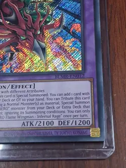 Yugioh Elemental HERO Flame Wingman - Infernal Rage BLMR-EN012 Secret 1st Ed LP - Image 4