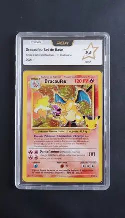 Carte Pokemon Dracaufeu Set de Base 4/102 - 25 ans Celebrations - FR - PCA 9,5 - Image 1