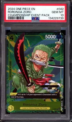 2024 One Piece Championship Event-Pack Roronoa Zoro #042 PSA 10 GEM MINT - Image 1