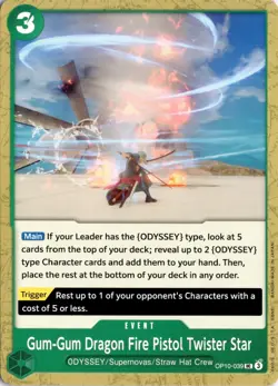Gum-Gum Dragon Fire Pistol Twister Star UC Royal Blood OP10-039 One Piece TCG - Image 1
