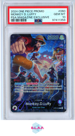 MONKEY D. LUFFY ONE PIECE OP05-060 2024 PSA MAGAZINE EXCLUSIVE - ENGLISH PSA 10 - Image 1