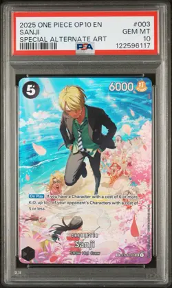 2025 One Piece Royal Blood OP10 Sanji SP Alt Art 003 English PSA 10 - Image 1