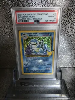 PSA 8 NM-MT Blastoise, SWSH Celebrations Pokemon Classic Collection 2/102 - Image 1