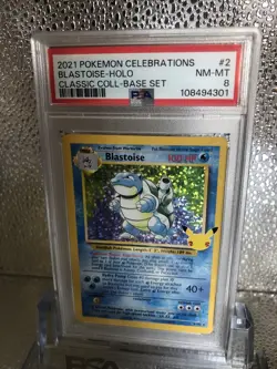 PSA 8 NM-MT Blastoise, SWSH Celebrations Pokemon Classic Collection 2/102 - Image 2