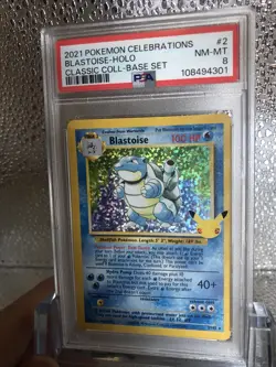 PSA 8 NM-MT Blastoise, SWSH Celebrations Pokemon Classic Collection 2/102 - Image 3