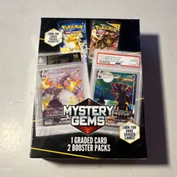 Mystery Gems Sealed Box Pokemon TCG Graded Card Booster Packs Charizard Pikachu - Image 1