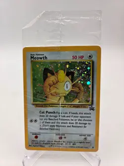 Meowth 10 Holo WOTC Black Star Promo Pokemon Card Sealed - Image 1