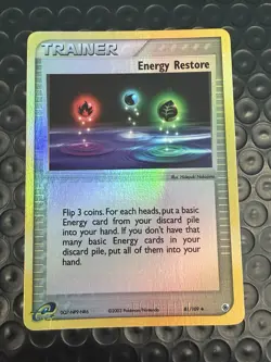 Energy Restore 81/109 Ruby and Sapphire Reverse Holo Pokemon Card NM - Image 1