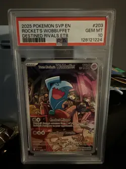 Team Rockets Wobbuffet 203 PSA 10 Gem Mint Pokemon Card - Image 3