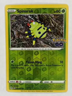 Spinarak Peelable Ditto 006/078 Reverse Holographic Rare Pokemon Go Card TCG NM - Image 1