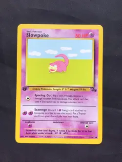 Pokemon Cards: Fossil 1st Edition Common: Slowpoke 55/62 - Image 1