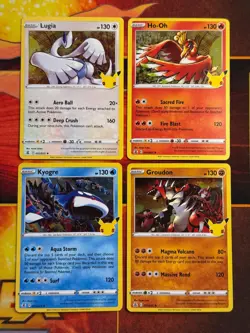 Pokemon Celebrations 4 Card Holo Lot - Lugia / Ho-oh / Kyogre / Groudon - Image 1