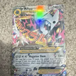 Pokemon TCG M Aggron EX Mega Evolution Steel Holo 240HP Card Stock English - Image 1