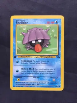 Pokemon Cards: Fossil 1st Edition Common: Shellder 54/62 - Image 1