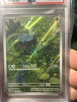 2023 POKEMON 151 ILLUSTRATION RARE #166 BULBASAUR PSA 9 - Image 1
