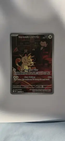 Pokemon TCG Team Rocket's Meowth Destined Rivals 203/182 Art Rare Card - Image 1