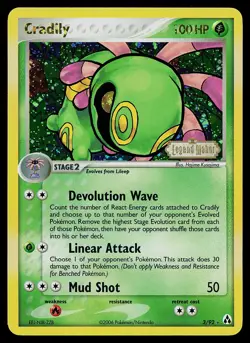 Pokemon Card - Cradily Legend Maker 3/92 Rare Reverse Holo Stamped - Image 1